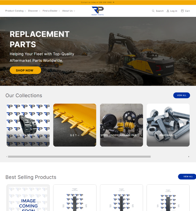 Custom Shopify eCommerce Website Development Reddy Parts- Portfolio