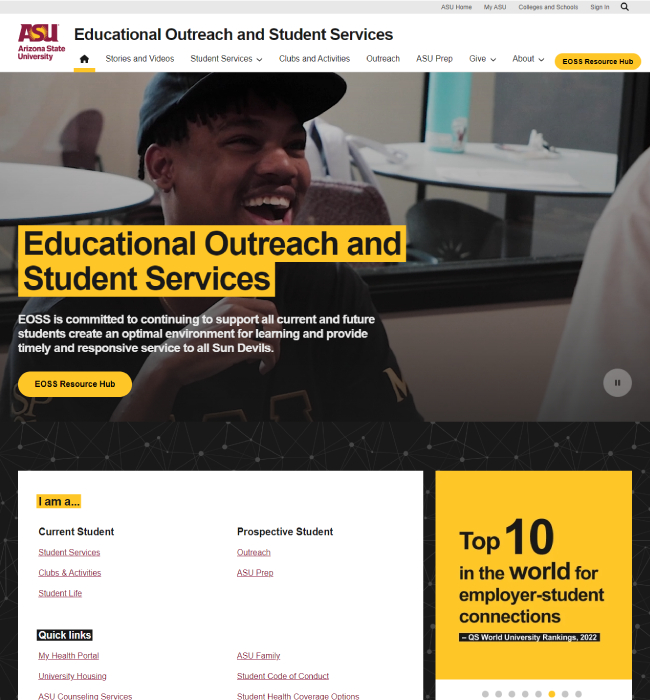 Drupal Website Development EOSS Arizona State University- Portfolio