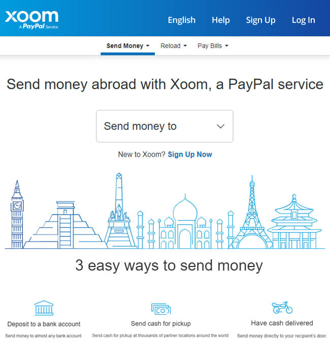 Secure Money Transfer around the world, a Paypal Service - Xoom