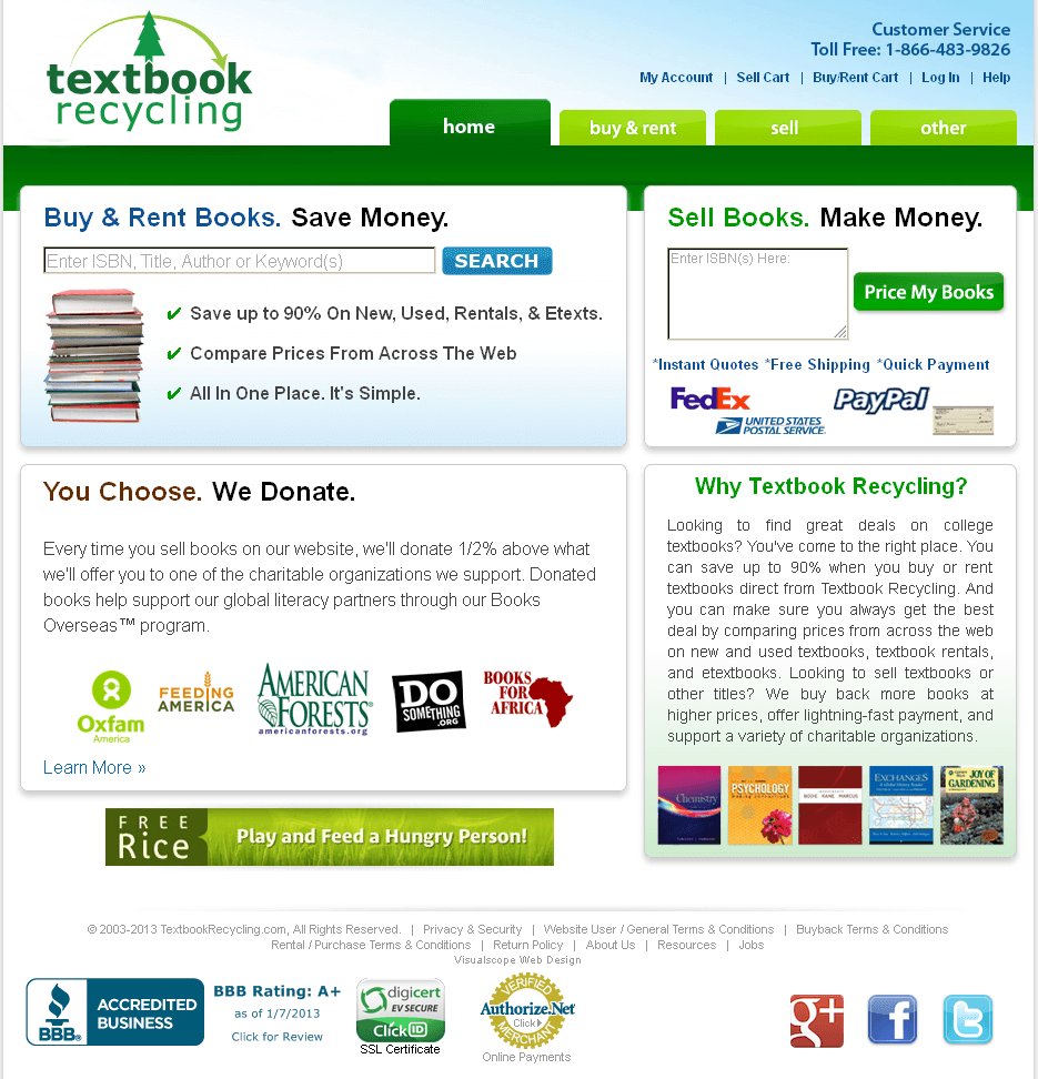 Dot Net Website for 'Textbook Recycling' – New & Used Textbook Seller