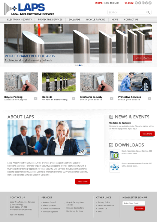 Website for 'LAPS' Using PHP – Electronic Security Solutions