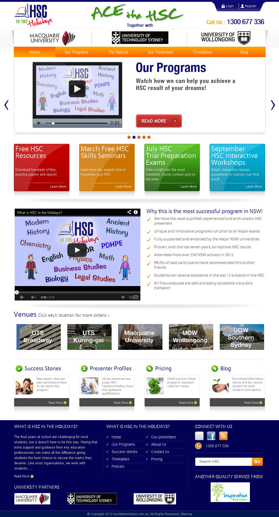 PHP Website for Online Education Services 'HSC'